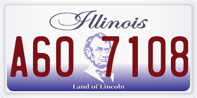 IL license plate A607108