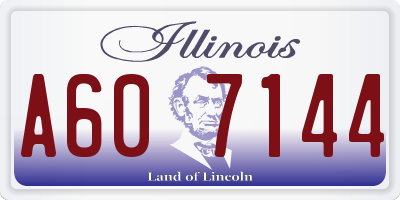 IL license plate A607144