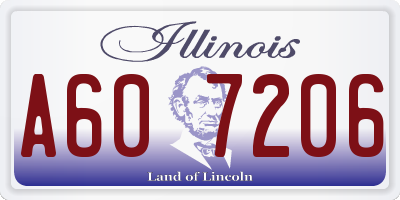 IL license plate A607206