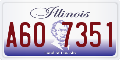 IL license plate A607351