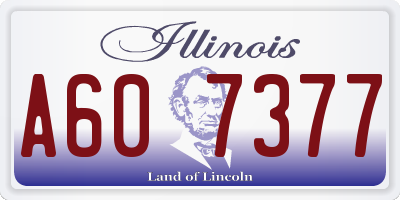 IL license plate A607377