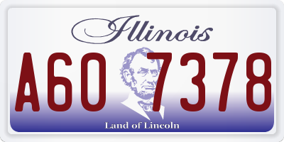 IL license plate A607378