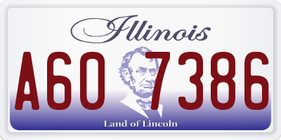 IL license plate A607386