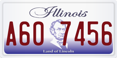 IL license plate A607456
