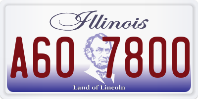 IL license plate A607800