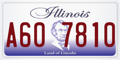 IL license plate A607810