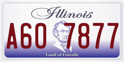 IL license plate A607877