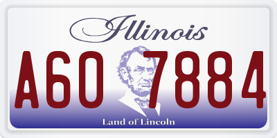 IL license plate A607884