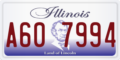 IL license plate A607994