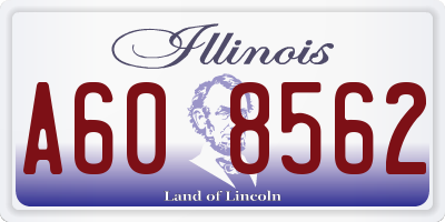 IL license plate A608562