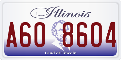 IL license plate A608604