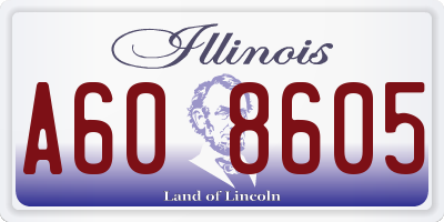 IL license plate A608605