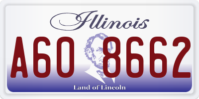 IL license plate A608662