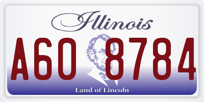 IL license plate A608784