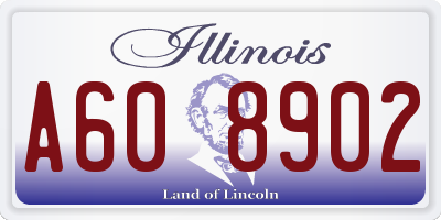 IL license plate A608902