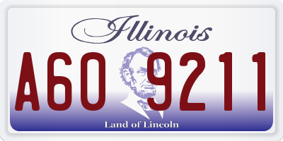 IL license plate A609211
