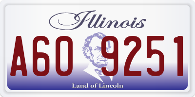 IL license plate A609251