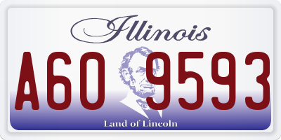 IL license plate A609593