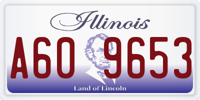 IL license plate A609653