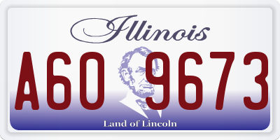 IL license plate A609673