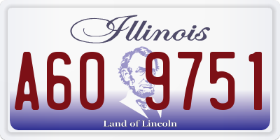 IL license plate A609751