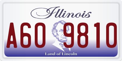 IL license plate A609810