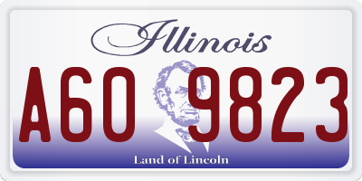 IL license plate A609823