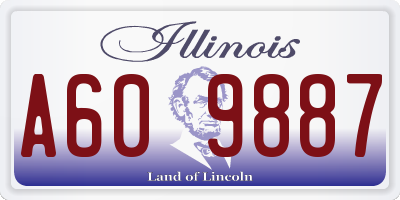 IL license plate A609887