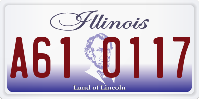 IL license plate A610117