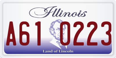 IL license plate A610223