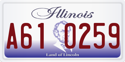 IL license plate A610259