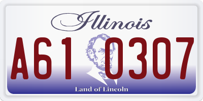 IL license plate A610307
