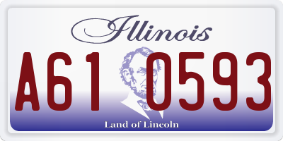 IL license plate A610593