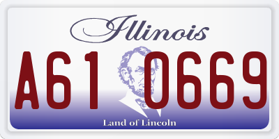 IL license plate A610669