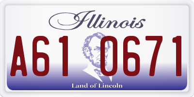 IL license plate A610671