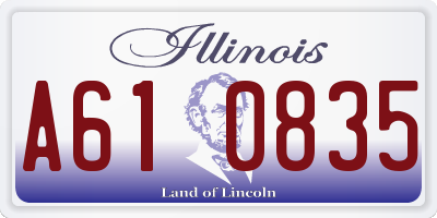 IL license plate A610835