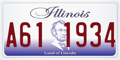 IL license plate A611934