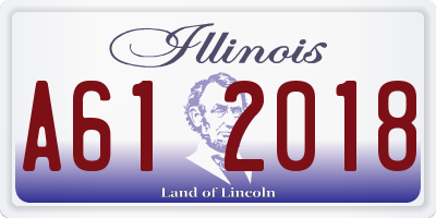 IL license plate A612018