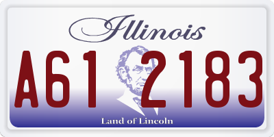 IL license plate A612183