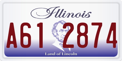 IL license plate A612874