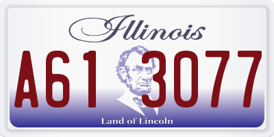 IL license plate A613077