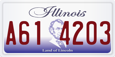 IL license plate A614203