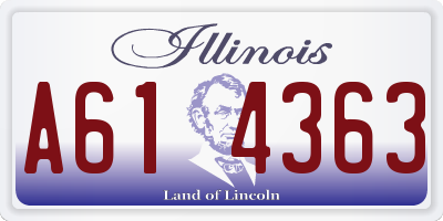IL license plate A614363