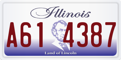 IL license plate A614387