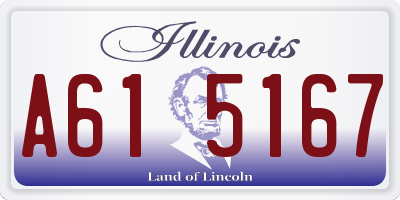 IL license plate A615167