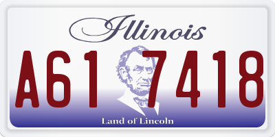 IL license plate A617418