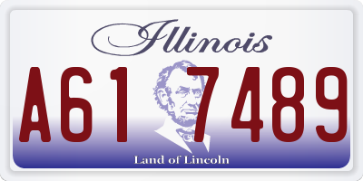 IL license plate A617489
