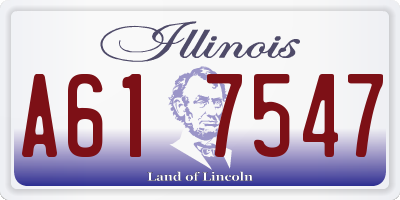 IL license plate A617547