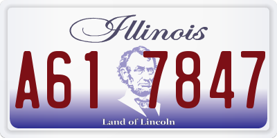 IL license plate A617847