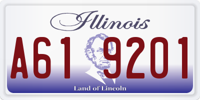 IL license plate A619201